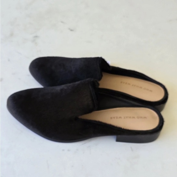 New Who What Wear Faux Fur Mules Flats Black Size 6.5 7.5 8.5 Comfort Slides - Picture 13 of 14